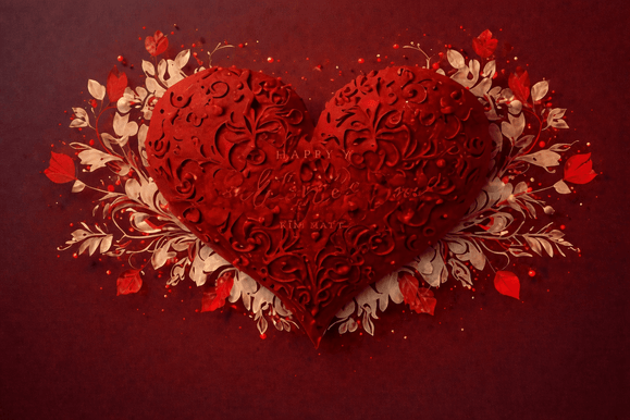 Décoration en forme de cœur rouge utilisée pour illustrer la Saint-Valentin