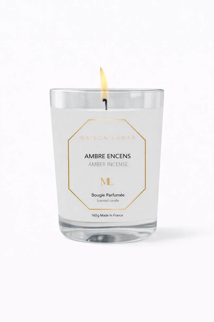 Parfum Musc Blanc Maison Lumëa, senteur douce et propre, parfum de Grasse. Bougie Parfumée Artisanale