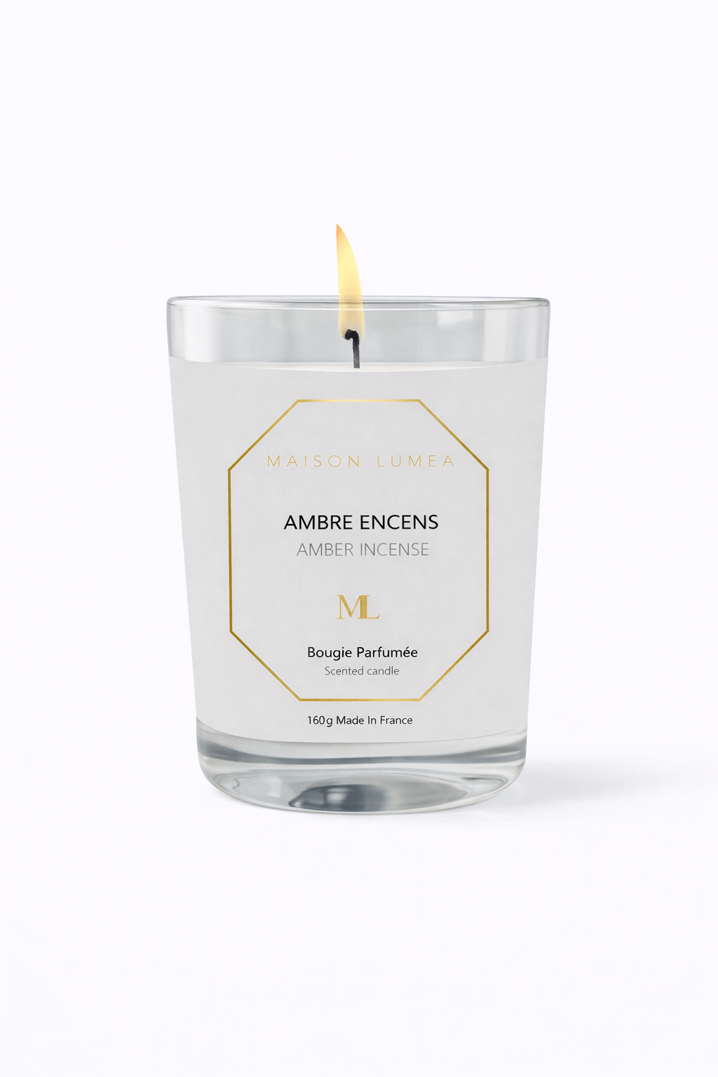 Parfum Musc Blanc Maison Lumëa, senteur douce et propre, parfum de Grasse. Bougie Parfumée Artisanale