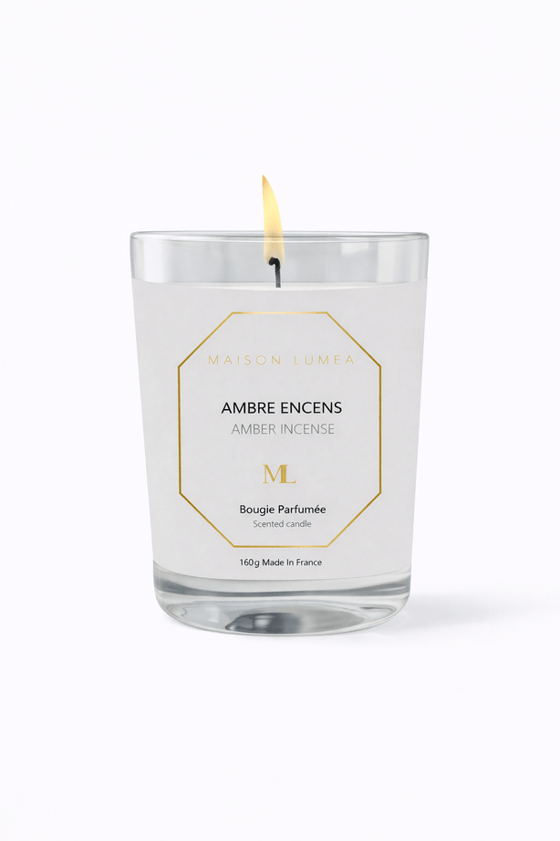 Parfum Musc Blanc Maison Lumëa, senteur douce et propre, parfum de Grasse. Bougie Parfumée Artisanale