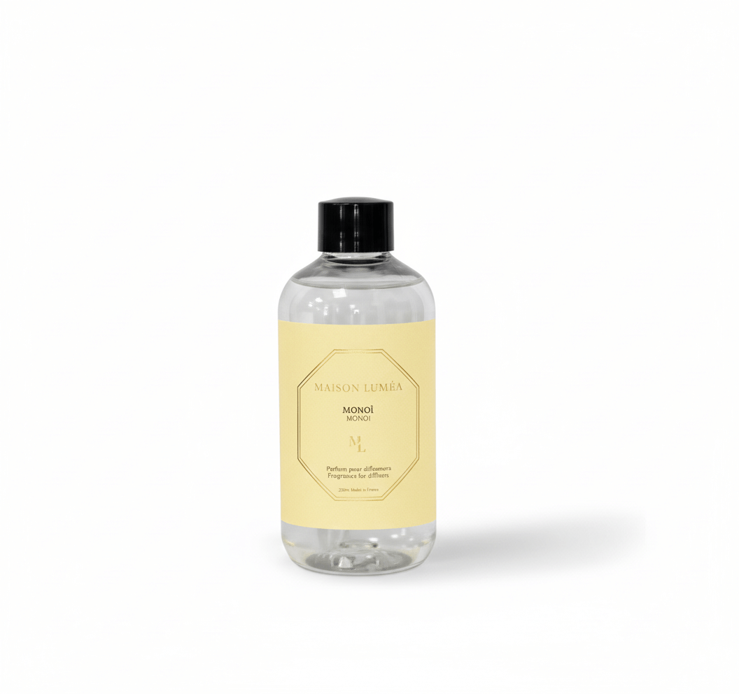 Diffuseur de parfum Monoï Maison Luméa – senteur solaire, fabrication française. Parfum pour diffuseurs