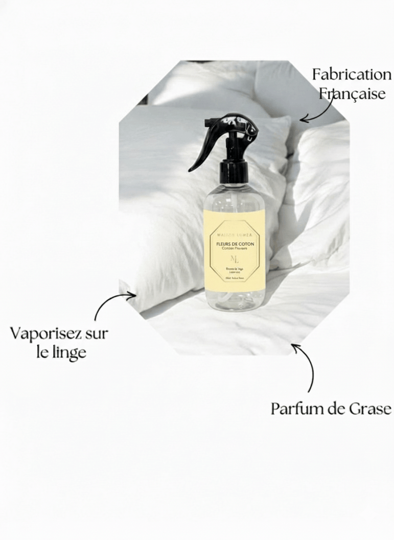 Brume de linge  Maison Luméa – spray parfumé pour linge aux parfums de Grasse