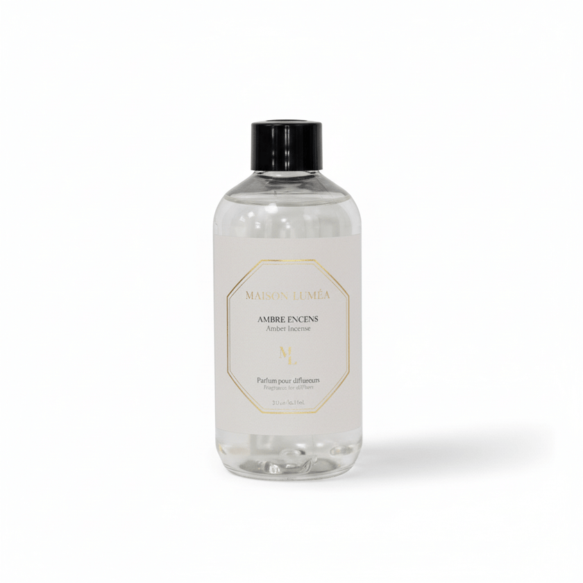 Diffuseur de parfum à bâtons Maison Luméa, flacon élégant, parfum de Grasse, fabrication française. Parfum pour diffuseurs