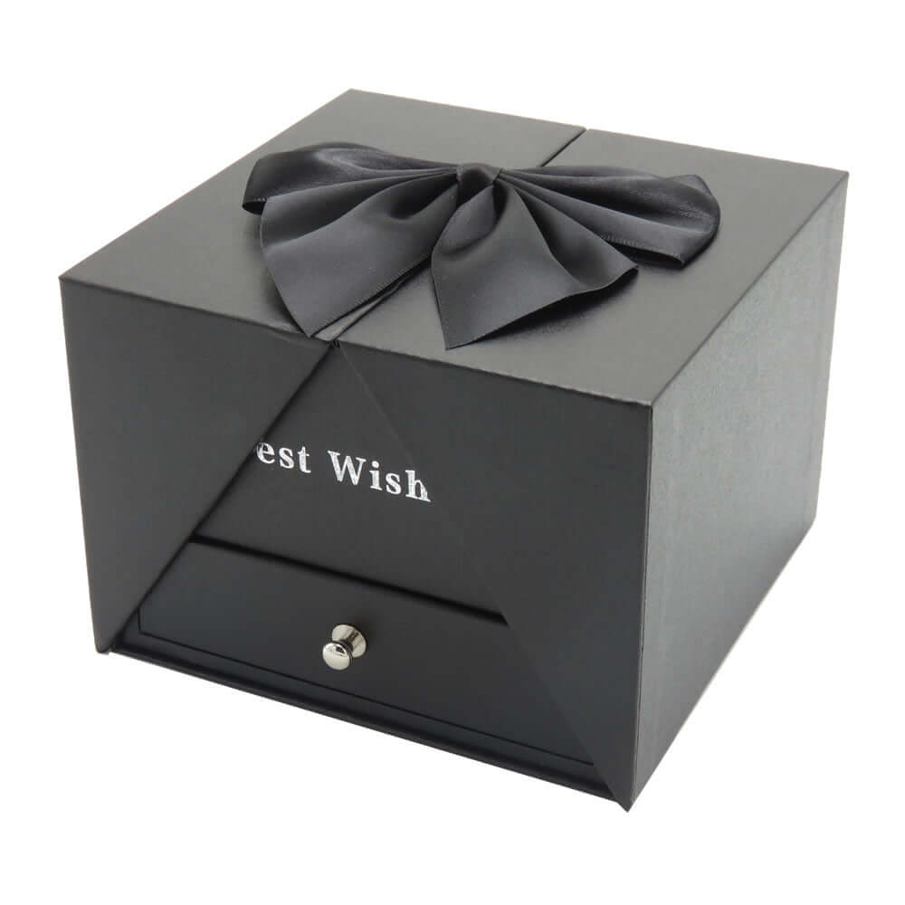 collier cœur femme, cadeau saint valentin femme, bijou amour, collier romantique, coffret cadeau bijou, collier cœur élégant. Coffret Roses Éternelles avec Tiroir Surprise