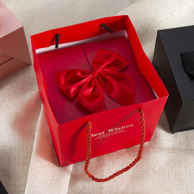 Coffret de roses éternelles rouges avec tiroir intégré. Coffret Roses Éternelles avec Tiroir Surprise