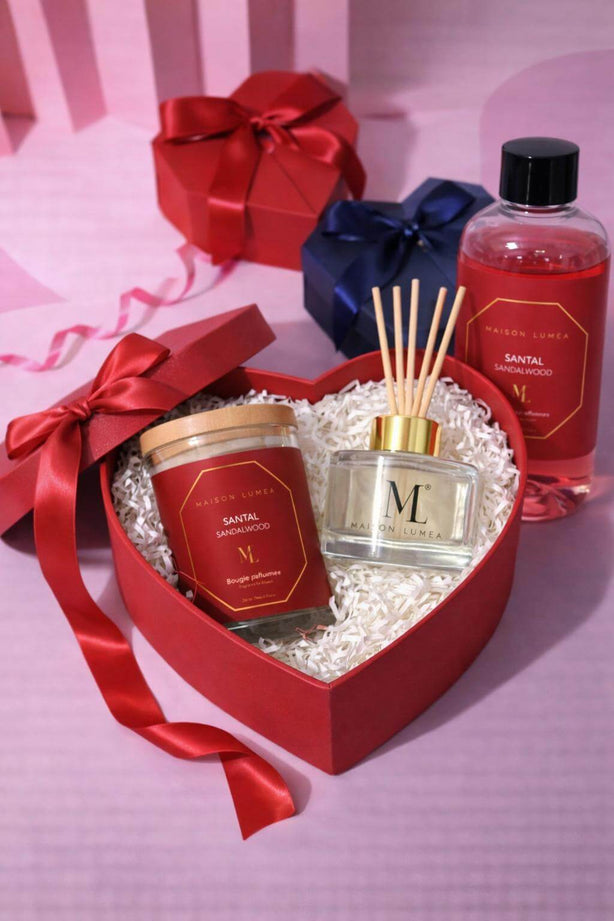 Coffret amour parfumé Santal – Maison Luméa – cadeau Saint-Valentin premium