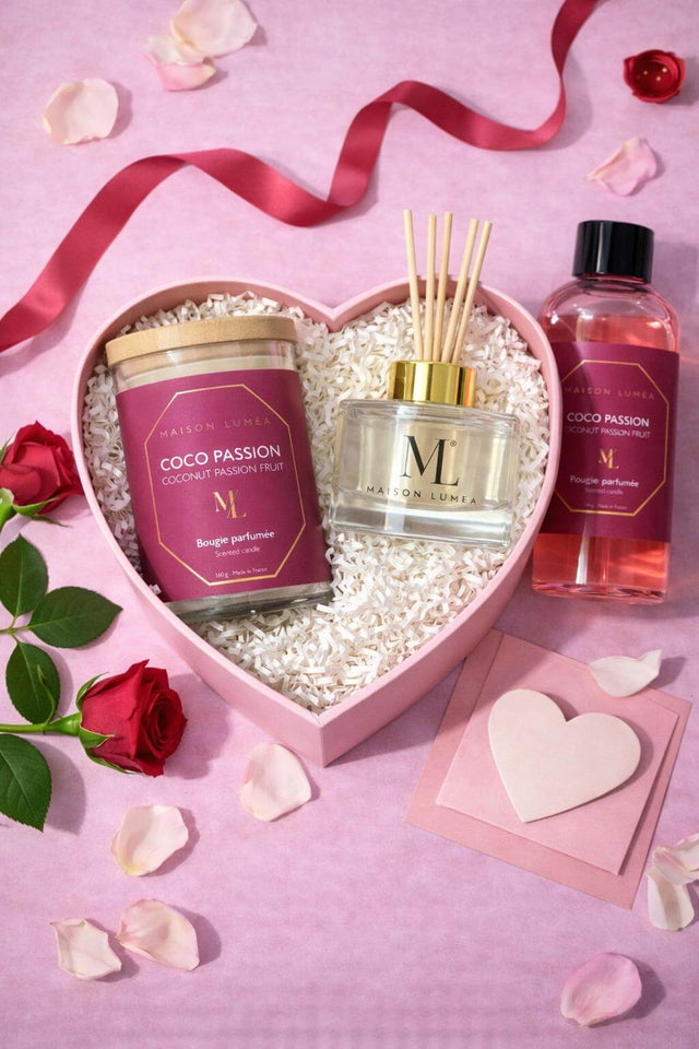 Coffret amour parfumé Coco Passion – Maison Luméa – cadeau romantique Saint-Valentin