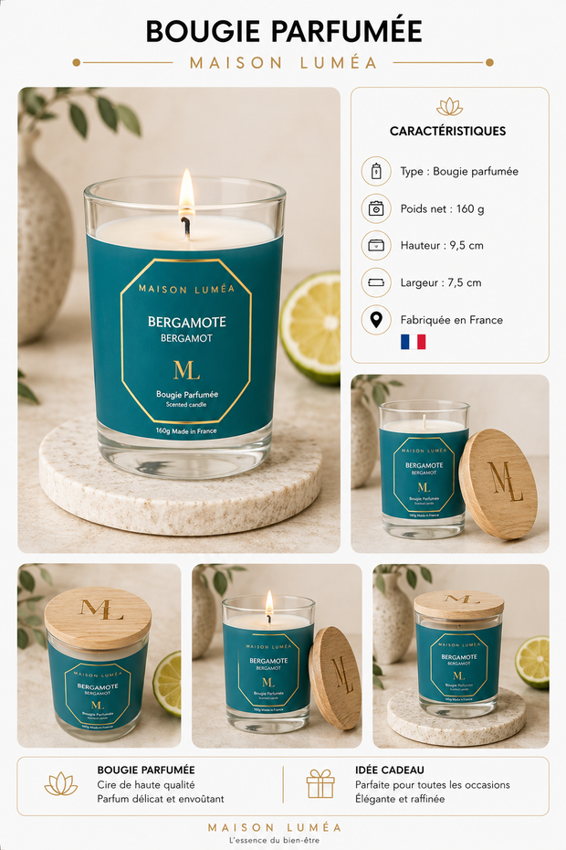 Bougie Parfumée Artisanale – Bergamote