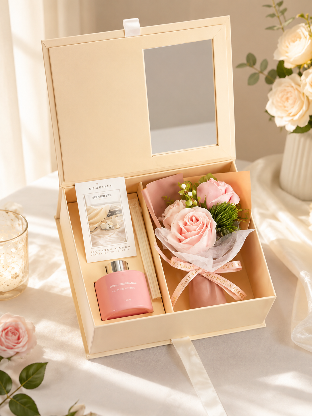 Coffret Cadeau Élégance Rose Éternelle & Diffuseur Aromatique
