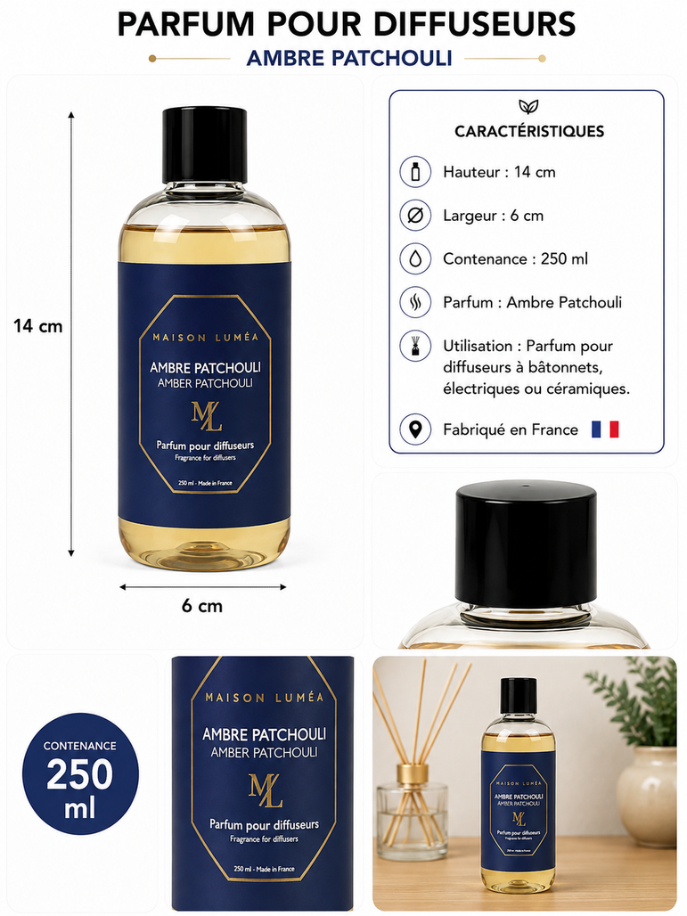 Parfum pour diffuseurs AMBRE PATCHOULI