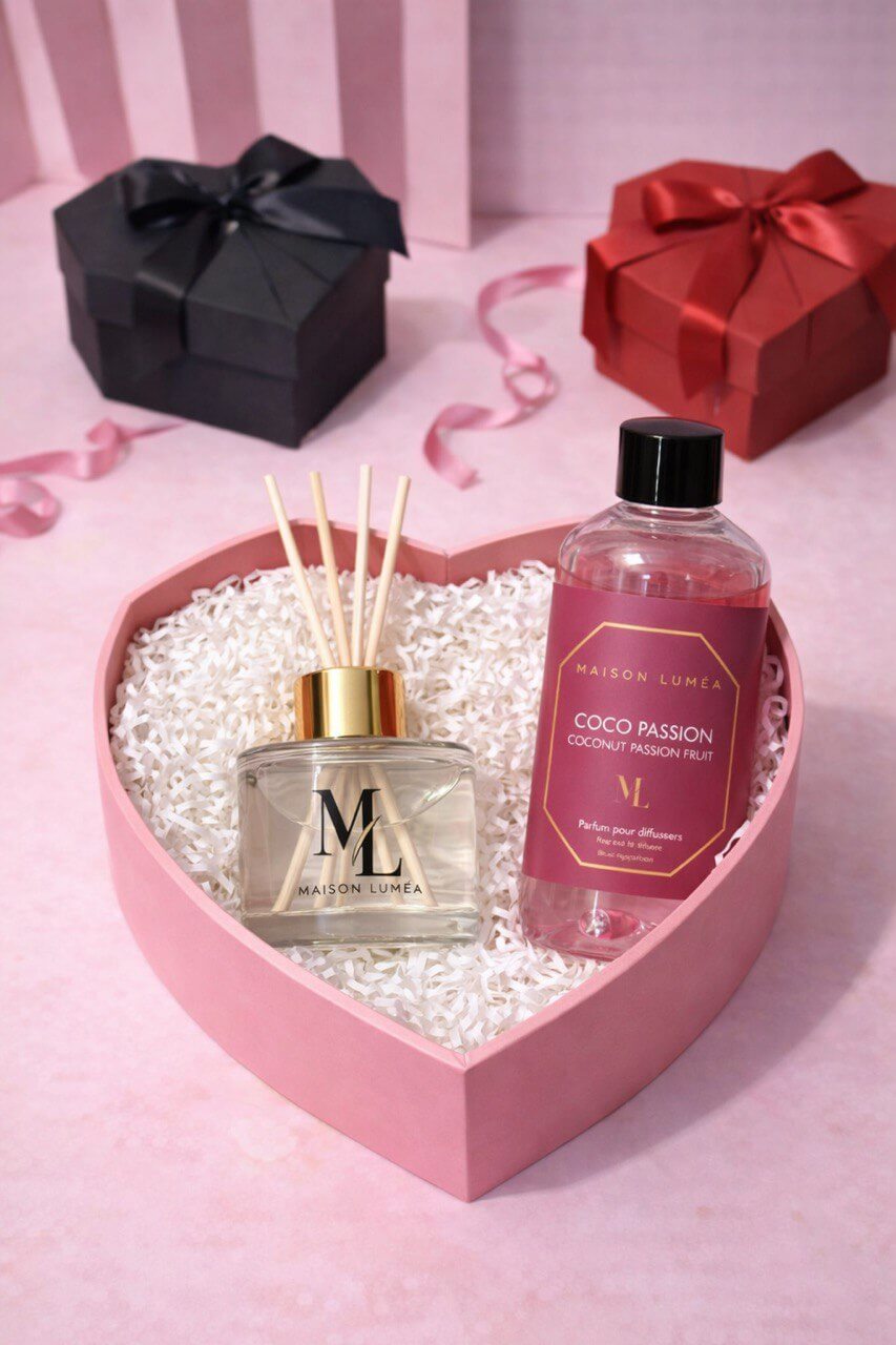 Coffret Parfum & Diffuseur Coco Passion en coffret cœur – cadeau romantique Saint-Valentin