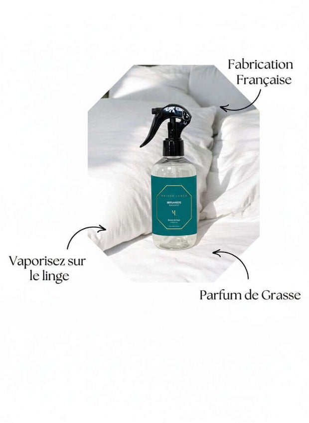 Brume de linge Maison Luméa Bergamote – parfum frais fabrication française