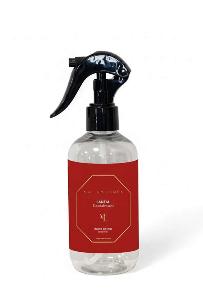 Brume de linge Santal – Maison Luméa – spray parfumé pour linge – parfum de Grasse
