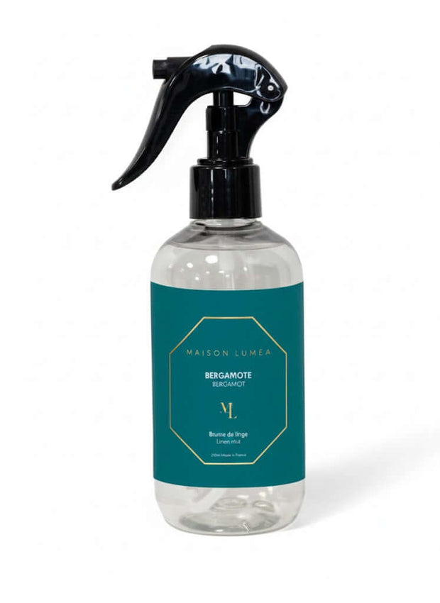 Brume de linge Bergamote Maison Luméa – spray parfumé pour linge aux parfums de Grasse